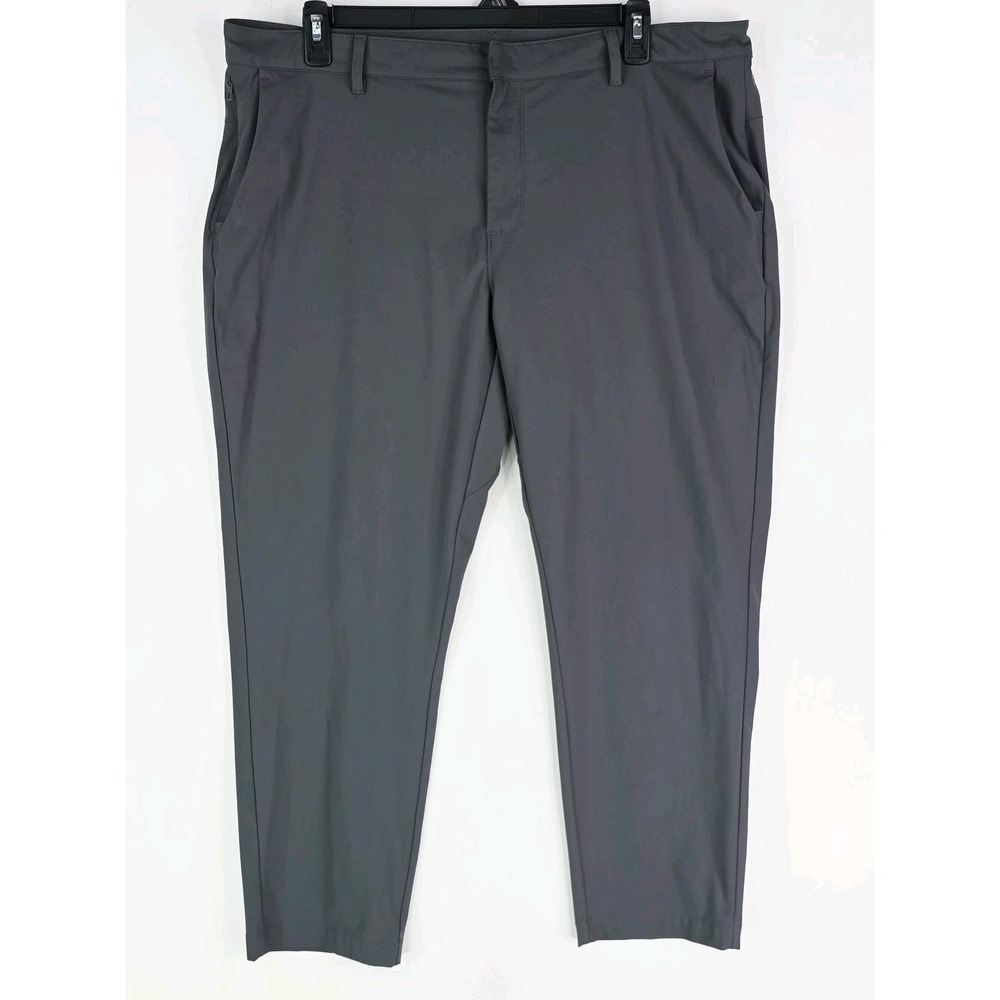 Fabletics The Don Pant Men 40x29 Gray Trouser Slim‎ Fit Stretch Wrinkle Resist